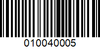 Barcode for 010040005