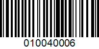 Barcode for 010040006