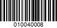 Barcode for 010040008