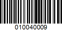 Barcode for 010040009