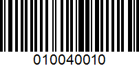 Barcode for 010040010