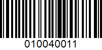 Barcode for 010040011