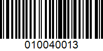 Barcode for 010040013