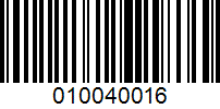 Barcode for 010040016