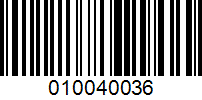 Barcode for 010040036