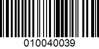 Barcode for 010040039