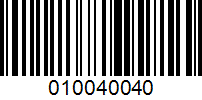 Barcode for 010040040