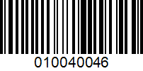 Barcode for 010040046