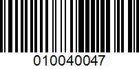 Barcode for 010040047