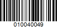 Barcode for 010040049