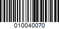 Barcode for 010040070