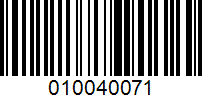 Barcode for 010040071