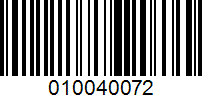 Barcode for 010040072