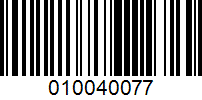 Barcode for 010040077