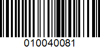 Barcode for 010040081