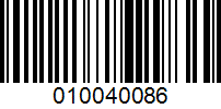 Barcode for 010040086