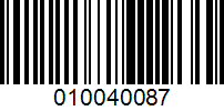 Barcode for 010040087