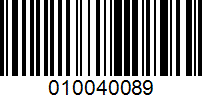 Barcode for 010040089