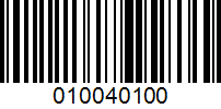 Barcode for 010040100