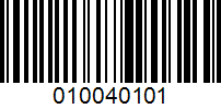 Barcode for 010040101