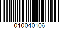 Barcode for 010040106