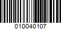 Barcode for 010040107