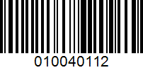 Barcode for 010040112