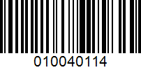 Barcode for 010040114