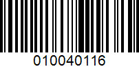 Barcode for 010040116