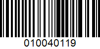 Barcode for 010040119