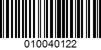 Barcode for 010040122