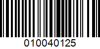 Barcode for 010040125