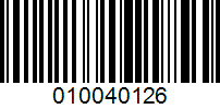 Barcode for 010040126