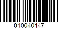 Barcode for 010040147