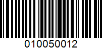 Barcode for 010050012