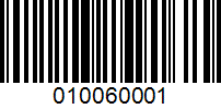 Barcode for 010060001