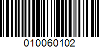 Barcode for 010060102