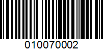 Barcode for 010070002