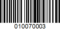 Barcode for 010070003