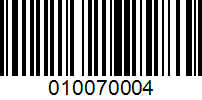 Barcode for 010070004