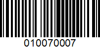 Barcode for 010070007