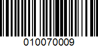 Barcode for 010070009