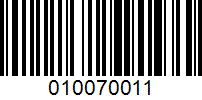 Barcode for 010070011