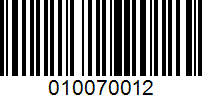 Barcode for 010070012