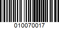 Barcode for 010070017