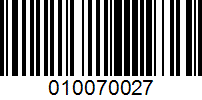 Barcode for 010070027