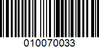 Barcode for 010070033