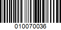 Barcode for 010070036