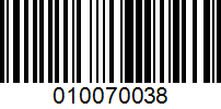 Barcode for 010070038