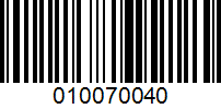 Barcode for 010070040